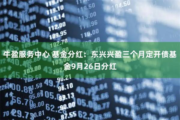 牛盈服务中心 基金分红：东兴兴盈三个月定开债基金9月26日分红