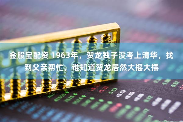 金股宝配资 1963年，贺龙独子没考上清华，找到父亲帮忙，谁知道贺龙居然大摇大摆